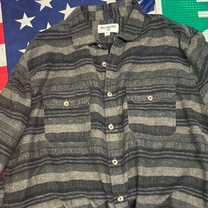 Billabong Gray and Black Striped Shirt